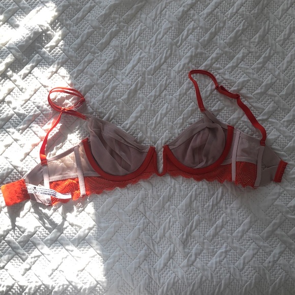 FREE PEOPLE intimately beautiful bra! Orange/cream - Picture 4 of 5